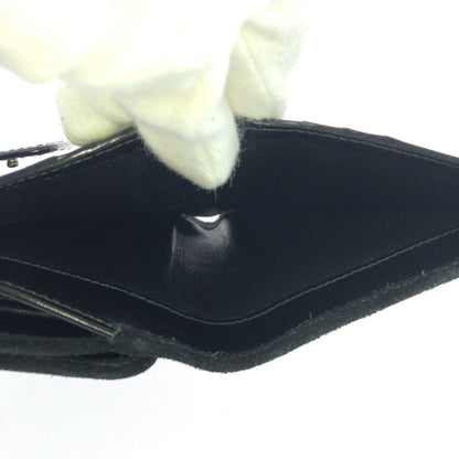 Gucci Vintage Interlocking Black Silver Suede Compact Wallet — view 8