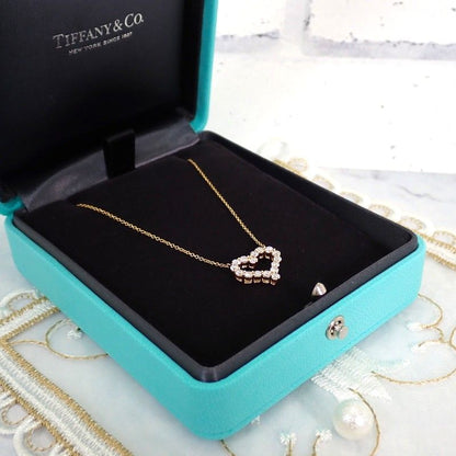 Tiffany & Co Sentimental Heart Necklace Gold Diamond