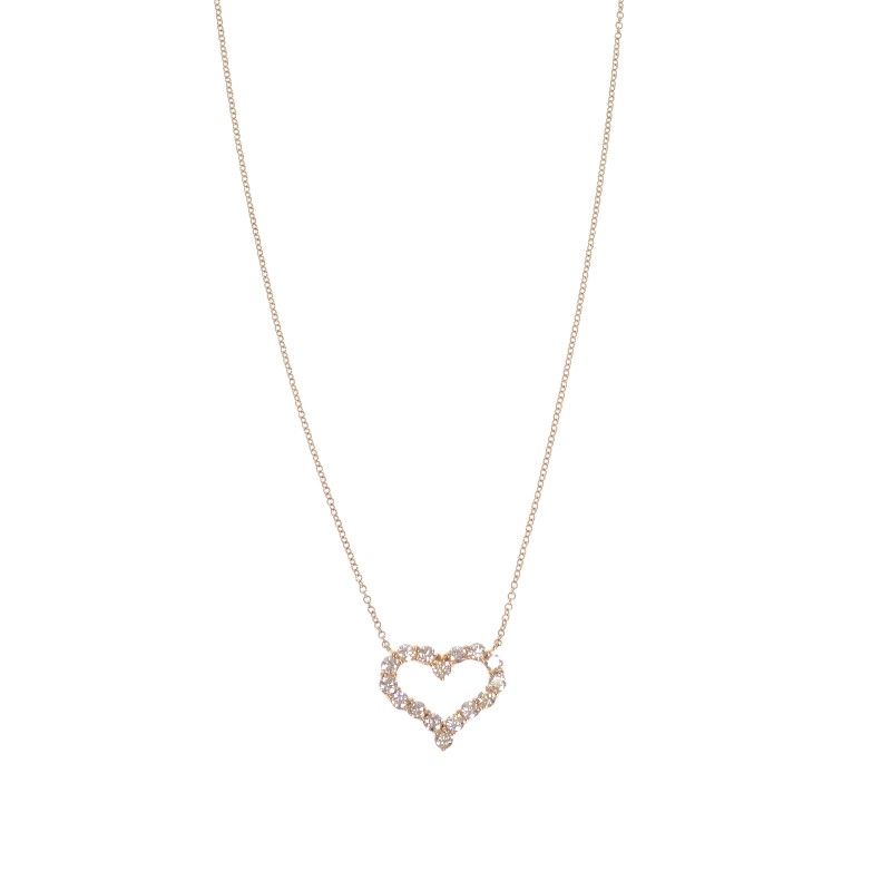 Tiffany & Co Sentimental Heart Necklace Gold Diamond — view 2