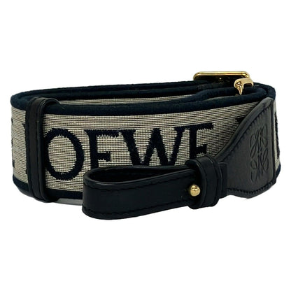 Loewe Shoulder Strap Anagram Loop Black Beige Logo Leather