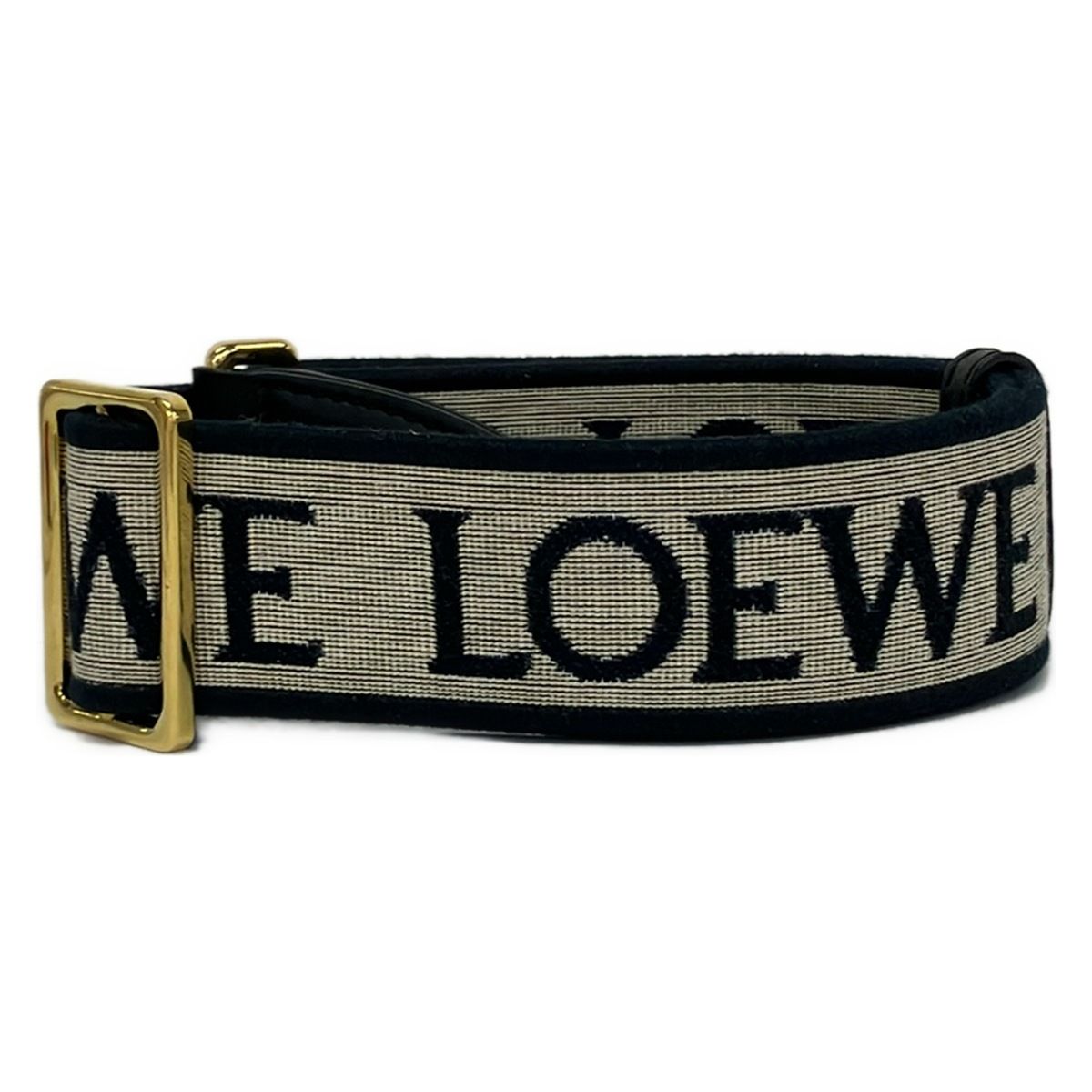 Loewe Shoulder Strap Anagram Loop Black Beige Logo Leather — view 2