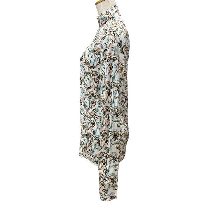 Dior Top Logo Turtleneck Top Rayon White Multicolor — view 2