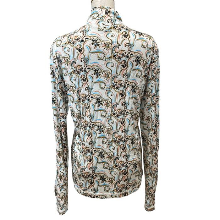 Dior Top Logo Turtleneck Top Rayon White Multicolor — view 3