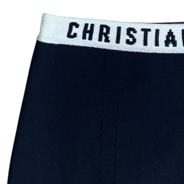 Dior J'adior Logo Band High Waist Shorts Rayon Nylon Black — view 4
