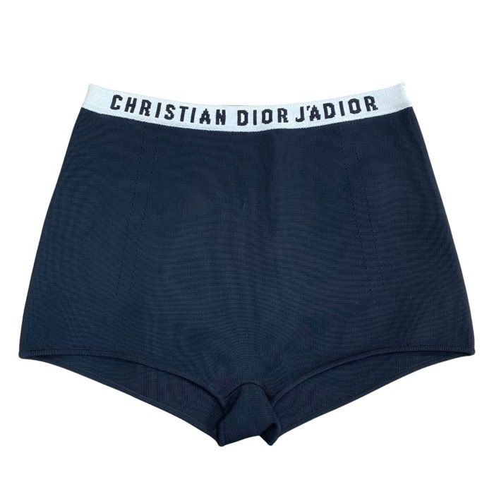 Dior J'adior Logo Band High Waist Shorts Rayon Nylon Black