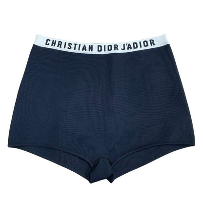 Dior J'adior Logo Band High Waist Shorts Rayon Nylon Black
