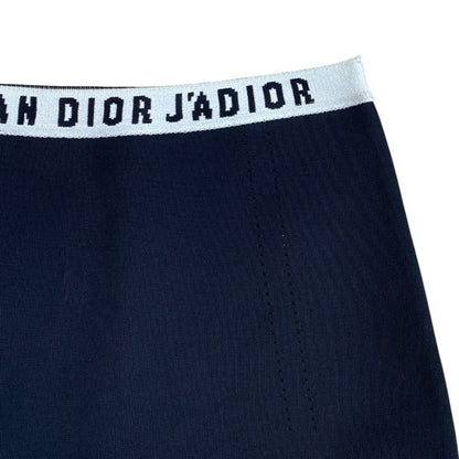 Dior J'adior Logo Band High Waist Shorts Rayon Nylon Black — view 3