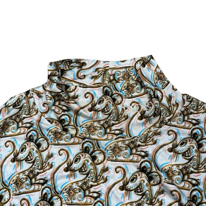 Dior Top Logo Turtleneck Top Rayon Beige Multicolor — view 5