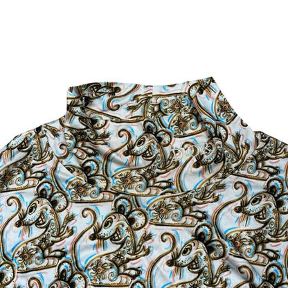 Dior Top Logo Turtleneck Top Rayon Beige Multicolor — view 5