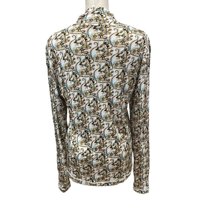 Dior Top Logo Turtleneck Top Rayon Beige Multicolor — view 3