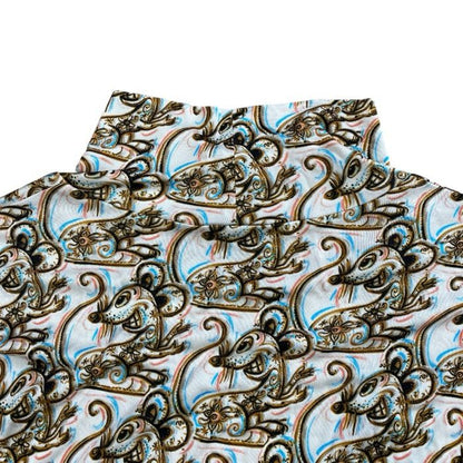 Dior Top Logo Turtleneck Top Rayon Beige Multicolor — view 9