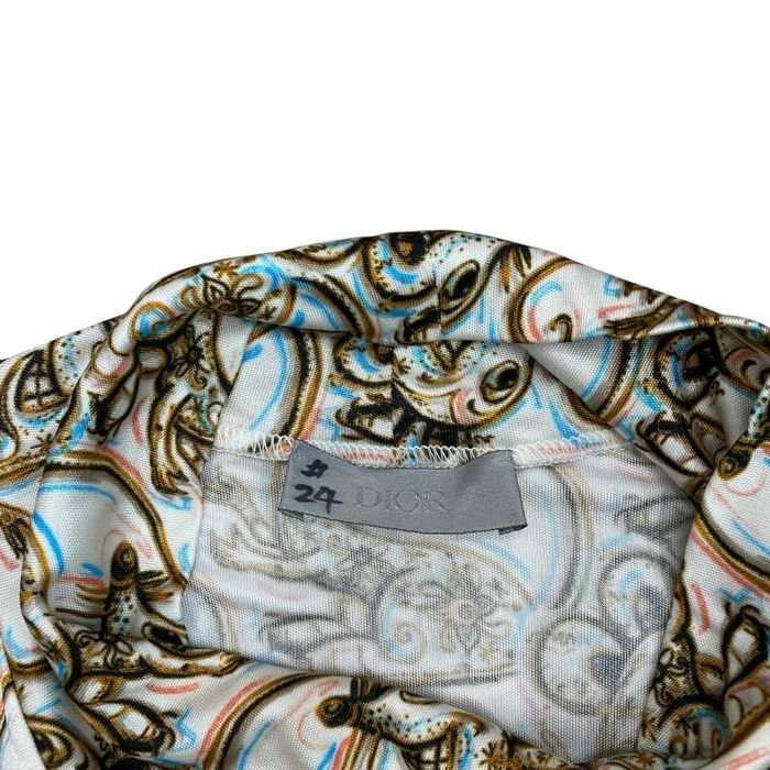 Dior Top Logo Turtleneck Top Rayon Beige Multicolor — view 6