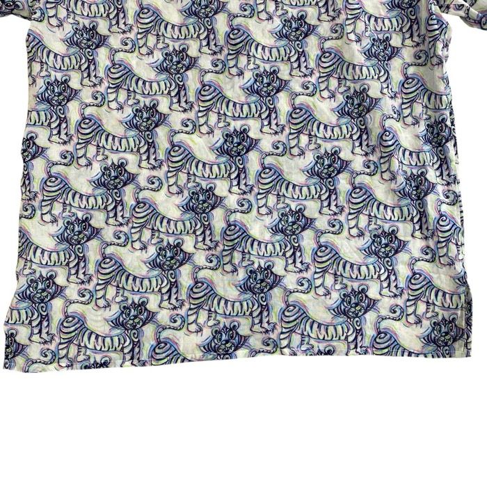 Dior Kenny Scharf Collaboration Short Sleeve Shirt Tiger Pattern Cotton — view 9
