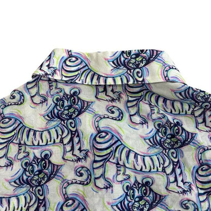 Dior Kenny Scharf Collaboration Short Sleeve Shirt Tiger Pattern Cotton — view 8