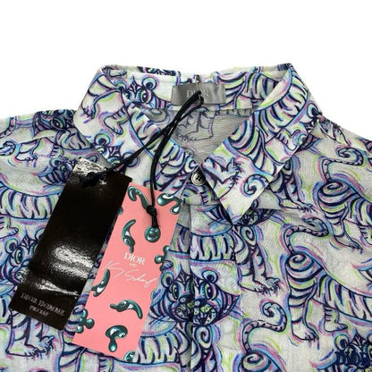 Dior Kenny Scharf Collaboration Short Sleeve Shirt Tiger Pattern Cotton — view 5