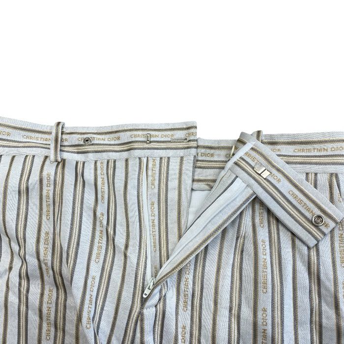 Dior Logo Striped Shorts Cotton Polyester Beige Multicolor — view 7