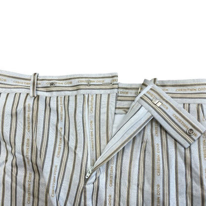 Dior Logo Striped Shorts Cotton Polyester Beige Multicolor — view 7