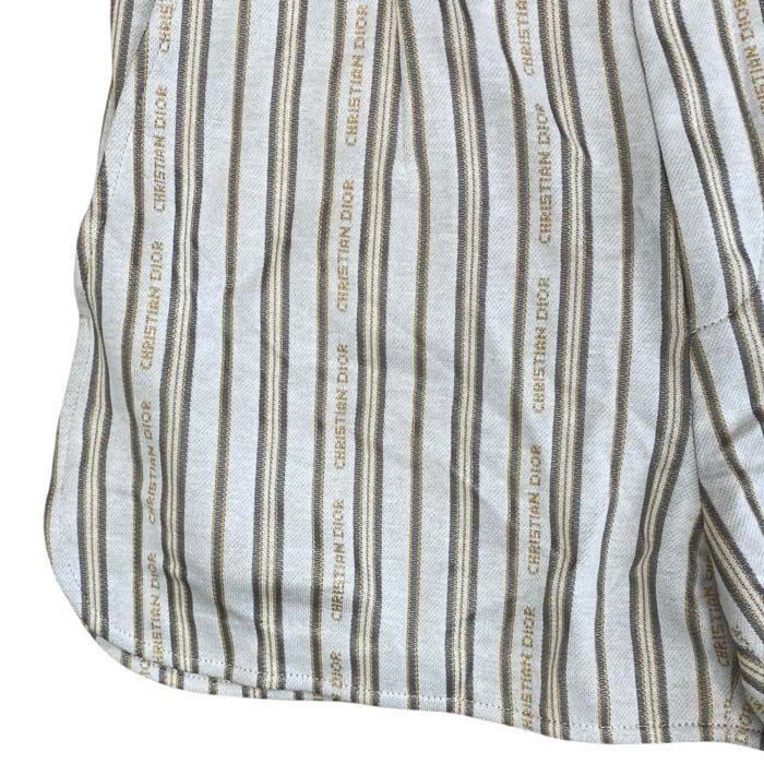 Dior Logo Striped Shorts Cotton Polyester Beige Multicolor — view 6