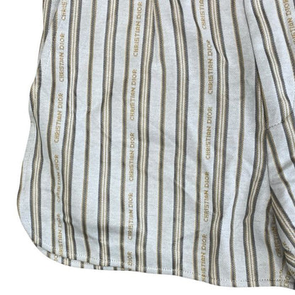 Dior Logo Striped Shorts Cotton Polyester Beige Multicolor — view 6
