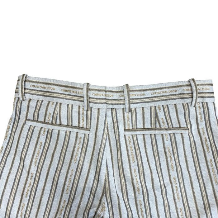 Dior Logo Striped Shorts Cotton Polyester Beige Multicolor — view 8