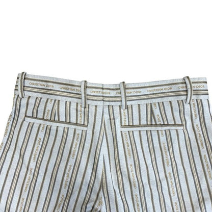 Dior Logo Striped Shorts Cotton Polyester Beige Multicolor — view 8