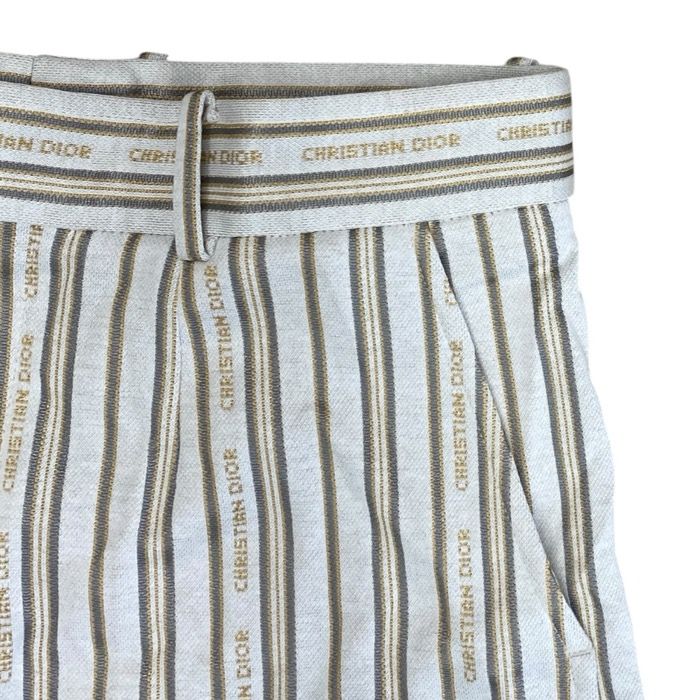 Dior Logo Striped Shorts Cotton Polyester Beige Multicolor — view 3