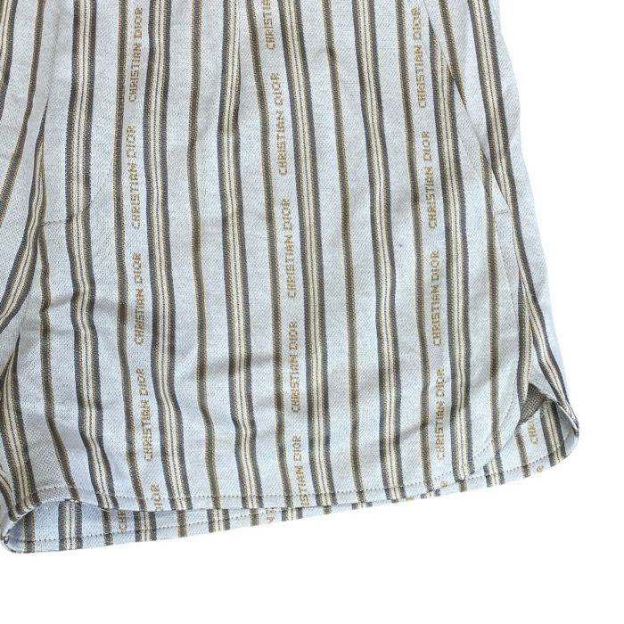 Dior Logo Striped Shorts Cotton Polyester Beige Multicolor — view 5