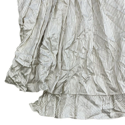 Fendi Striped Wrap Pleated Skirt Silk Beige White — view 6