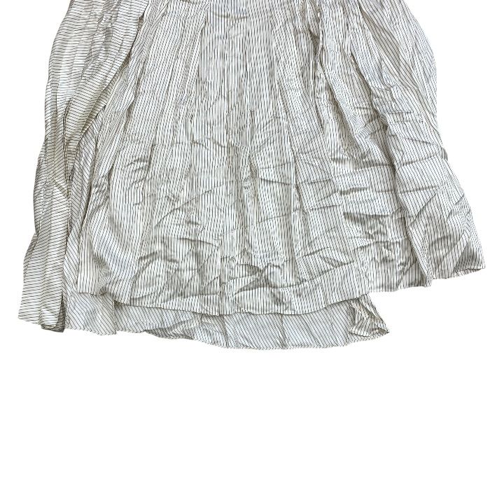 Fendi Striped Wrap Pleated Skirt Silk Beige White — view 8