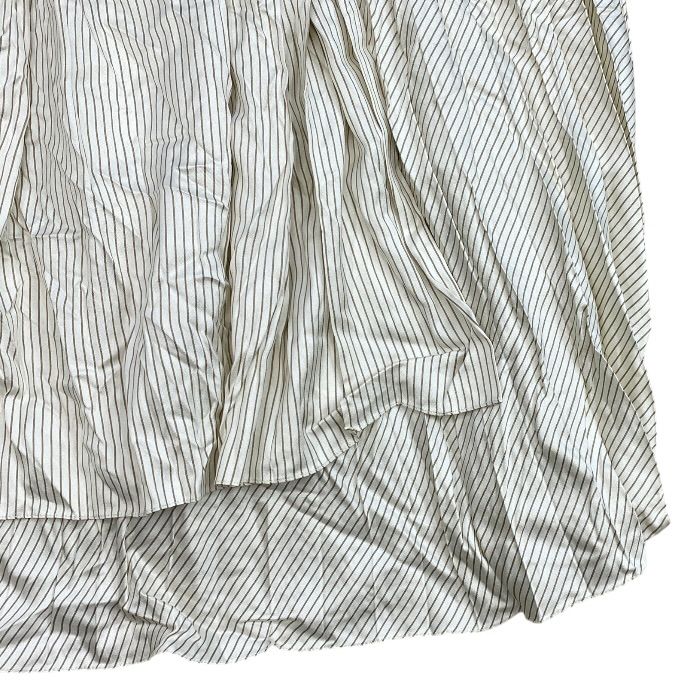 Fendi Striped Wrap Pleated Skirt Silk Beige White — view 5