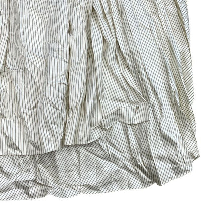Fendi Striped Wrap Pleated Skirt Silk Beige White — view 5