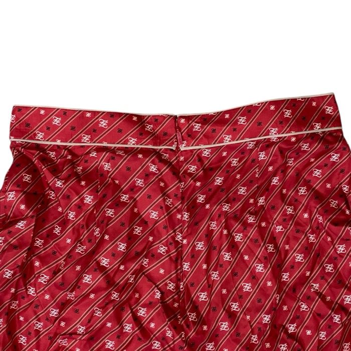 Fendi FF Monogram Logo Skirt Silk Red Black White — view 8