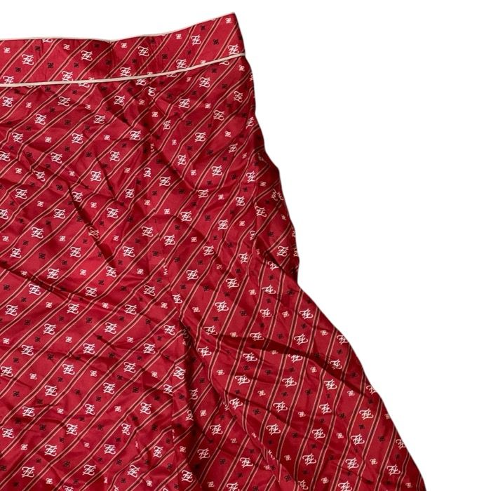Fendi FF Monogram Logo Skirt Silk Red Black White — view 3