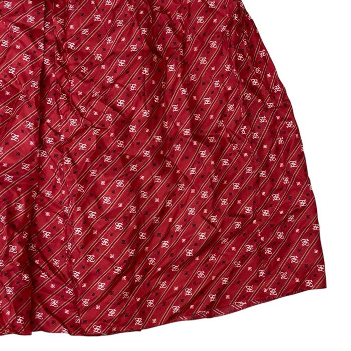Fendi FF Monogram Logo Skirt Silk Red Black White — view 9