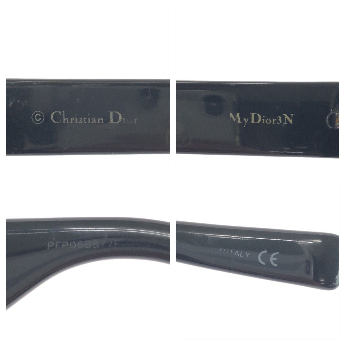 Dior Logo Navy Gold Acetate Metal Sunglasses Eyewear — view 7