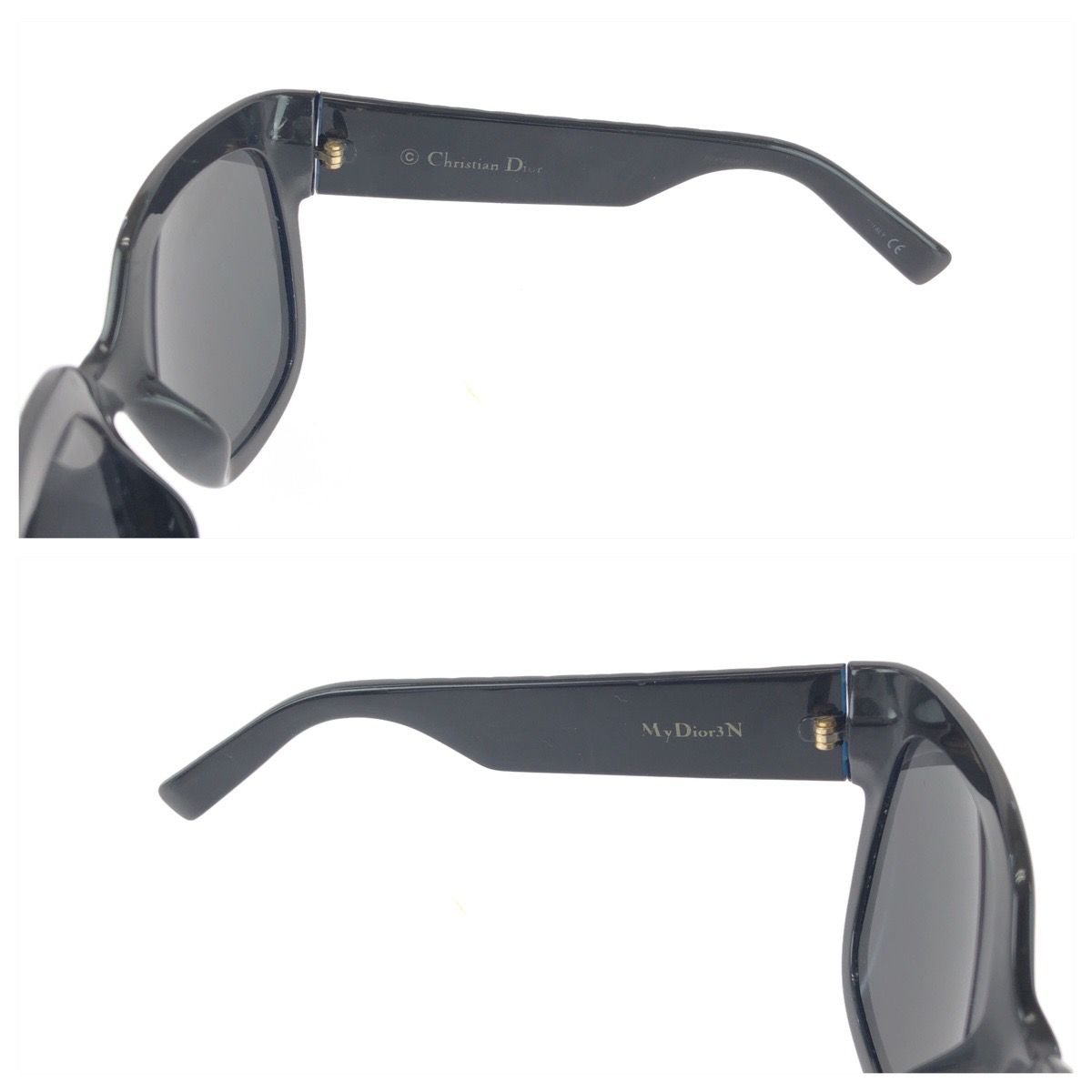 Dior Logo Navy Gold Acetate Metal Sunglasses Eyewear — view 6