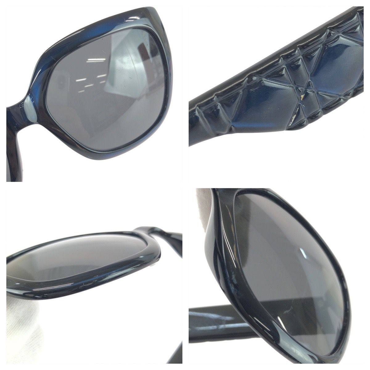 Dior Logo Navy Gold Acetate Metal Sunglasses Eyewear — view 8