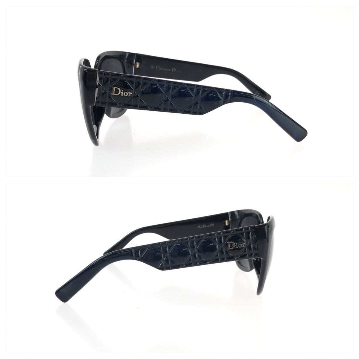Dior Logo Navy Gold Acetate Metal Sunglasses Eyewear — view 4