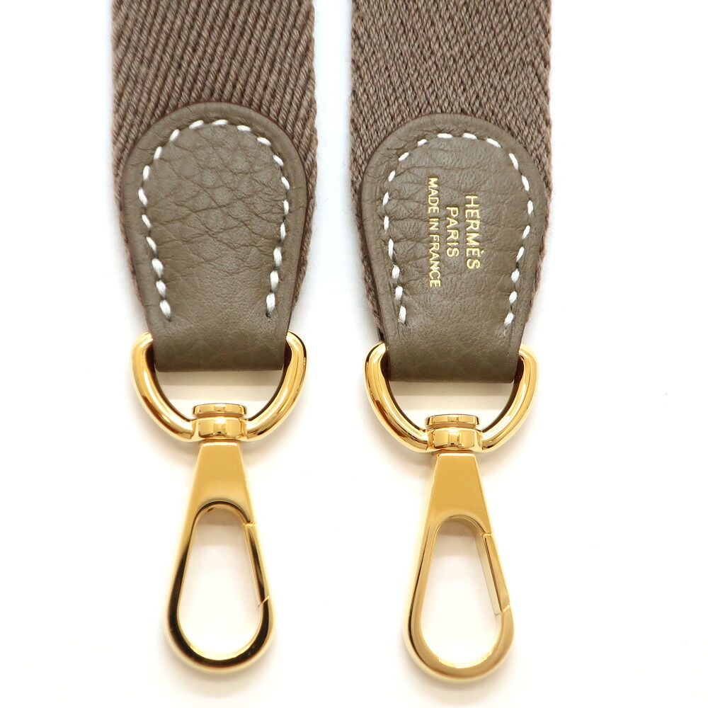 Hermes white: Evelyne TPM Etoupe Gold Around Shoulder Back — view 8