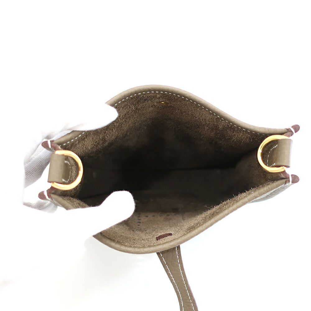 Hermes white: Evelyne TPM Etoupe Gold Around Shoulder Back — view 5