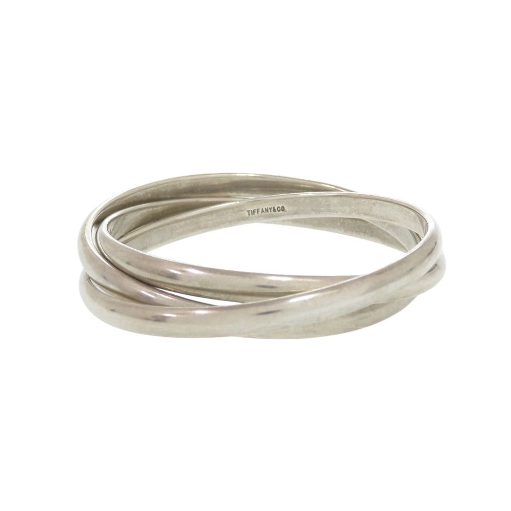 Tiffany & Co Heavy Trinity Triple Strand Bangle 925 Sterling Silver Bracelet
