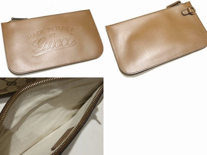 Gucci Tote GG Canvas Beige Leather Brown — view 4