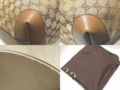Gucci Tote GG Canvas Beige Leather Brown — view 3