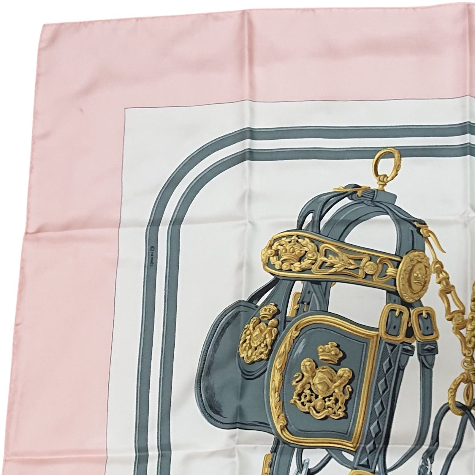 Hermes Carre 90 Brides de Gala Pink Silk 100% Scarf — view 5
