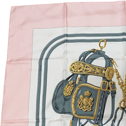 Hermes Carre 90 Brides de Gala Pink Silk 100% Scarf — view 5