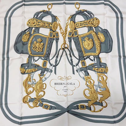 Hermes Carre 90 Brides de Gala Pink Silk 100% Scarf — view 7