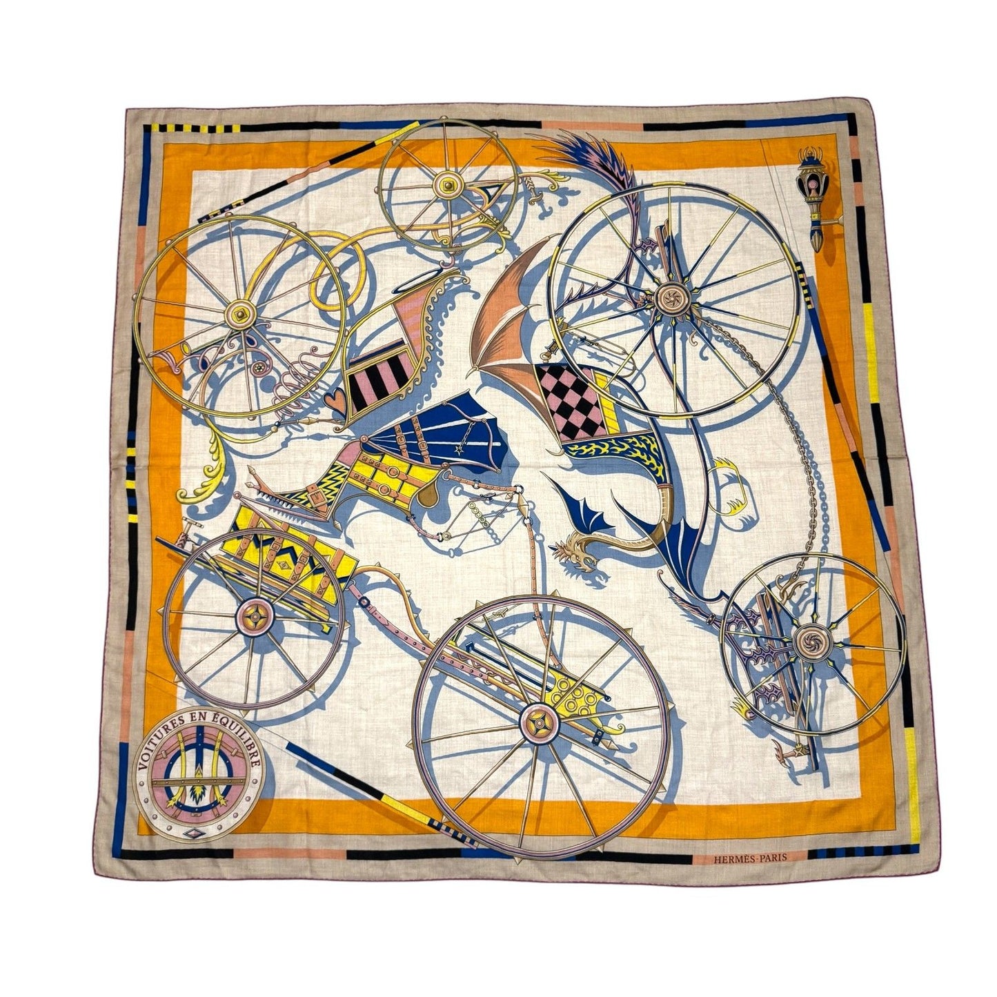 Hermes Carre Geant 140 Voitures en Equilibre Scarf