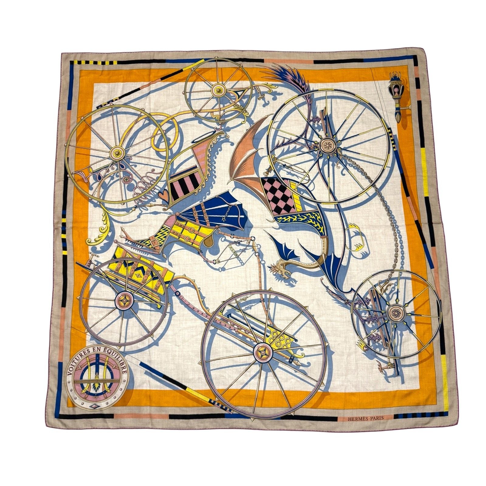 Hermes Carre Geant 140 Voitures en Equilibre Scarf