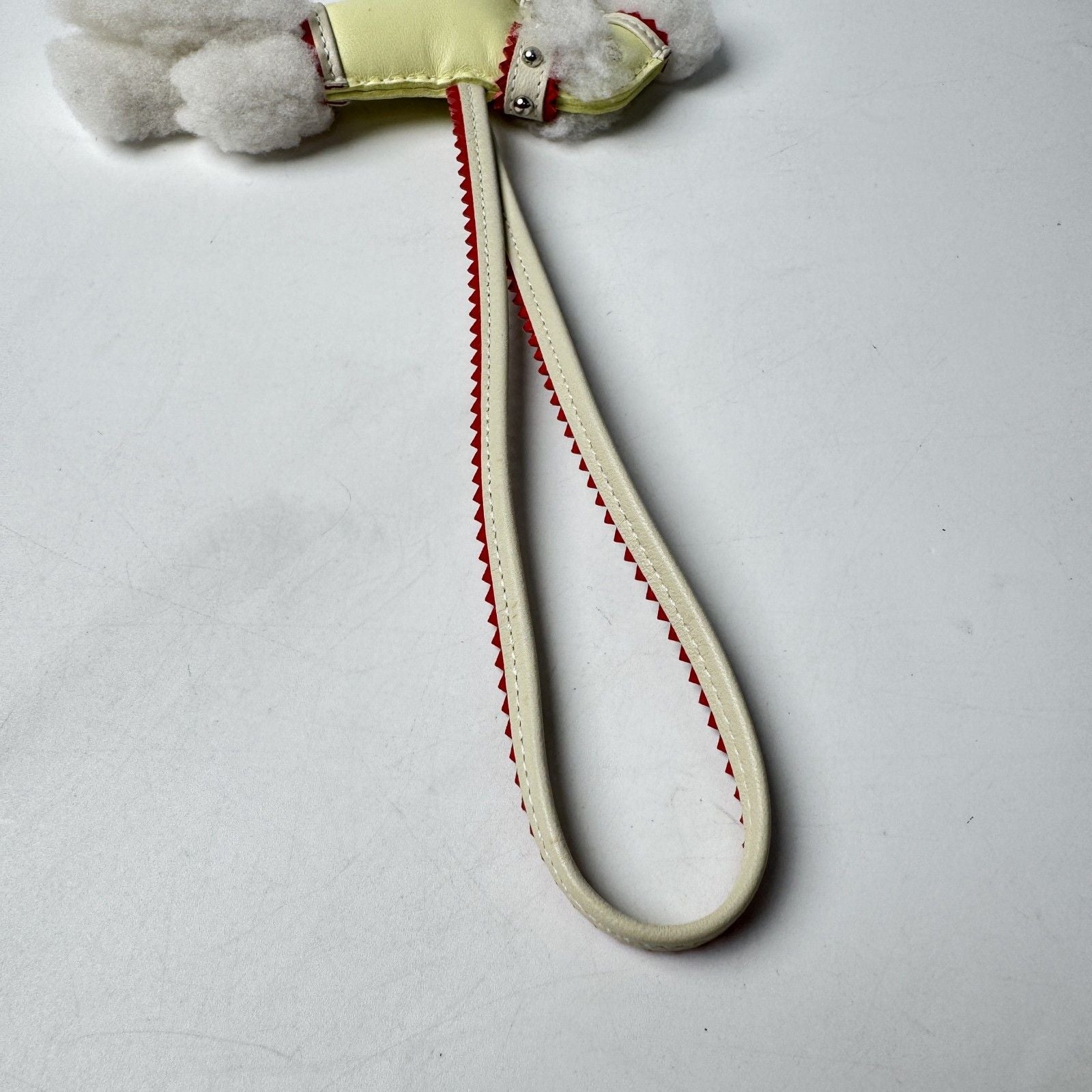 Hermes Buddy Charm Epi Jaune Milton Cles Rouge Ladieu Ecru Keychain — view 6
