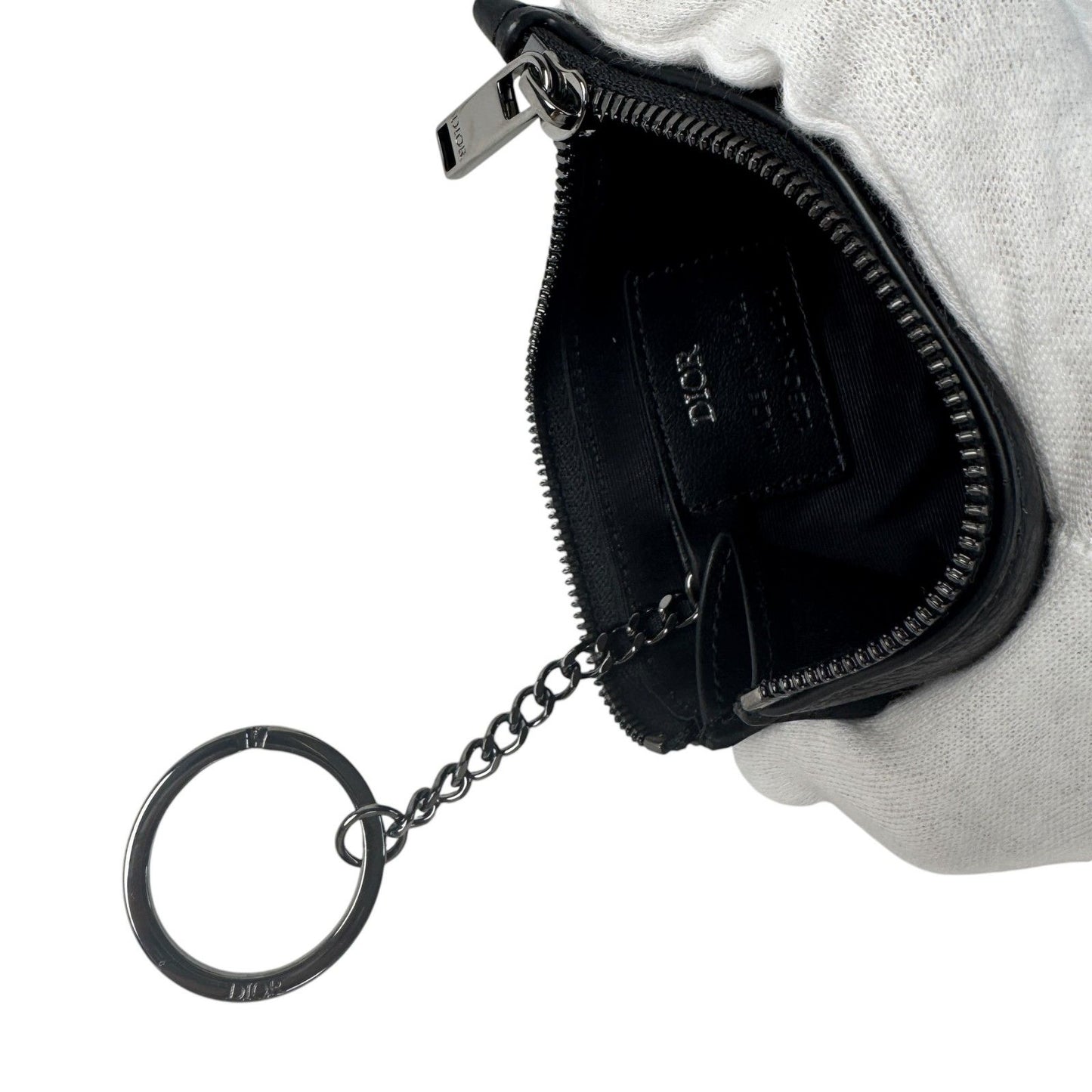 Dior Fragment Case Coin Key Ring Black Key Holder — view 7